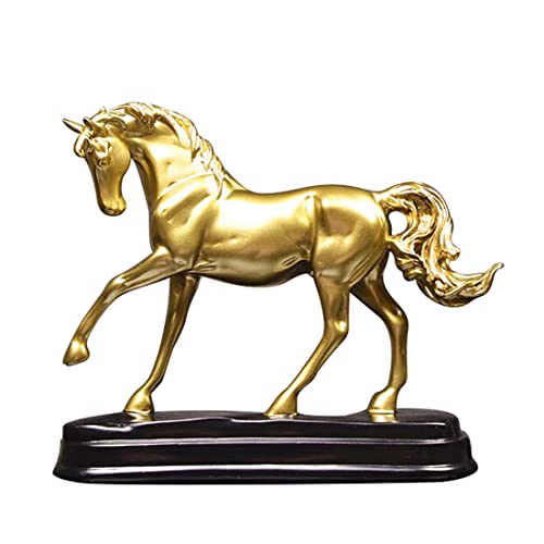 Gold Horse Statue , 9 Inch for Home to  Attract Luck &  Wealth (1pack)