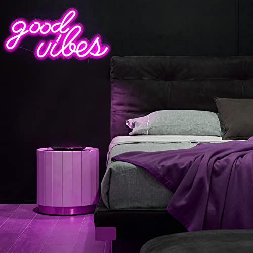 Good Vibes Neon Signs for Wall Decor Powered by USB