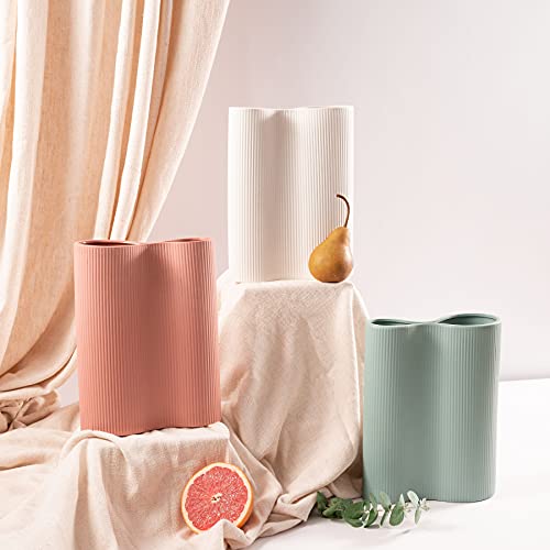 9” Tall Ceramic Flower Vases