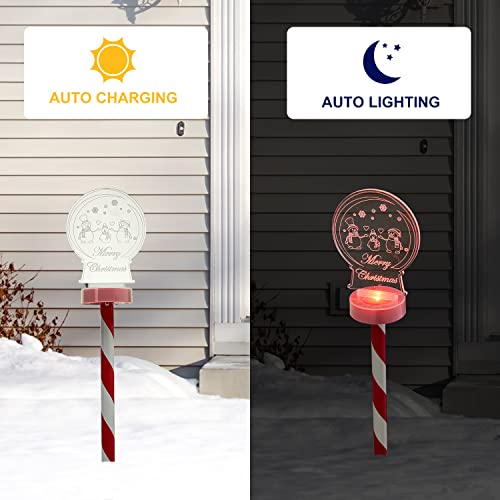 4 Pack Color Changing Christmas Solar Pathway Lights