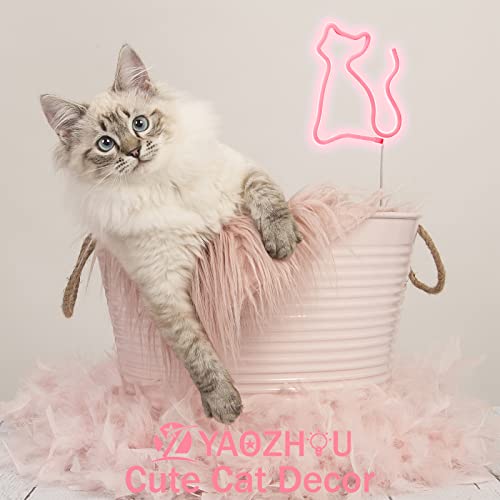 LED Cat Neon Lights for Wall Decor,Battery or USB Operated