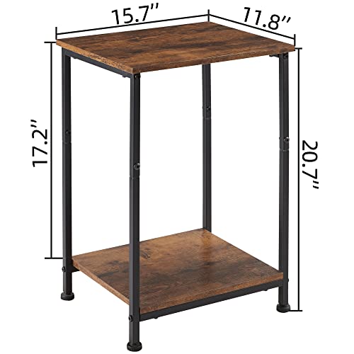 End Table with Storage Shelf for Sofa Couch