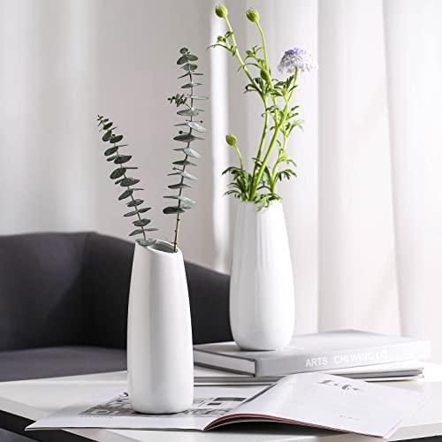 White Ceramic Vase Set of 3 Home Decorations