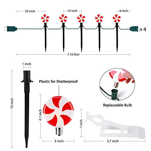 Christmas Lollipop Pathway Lights Outdoor- Plug in