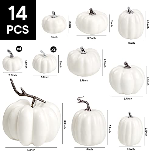 12P-16 PCS Artificial Pumpkins for Fall Halloween Thanksgiving Home Decoration