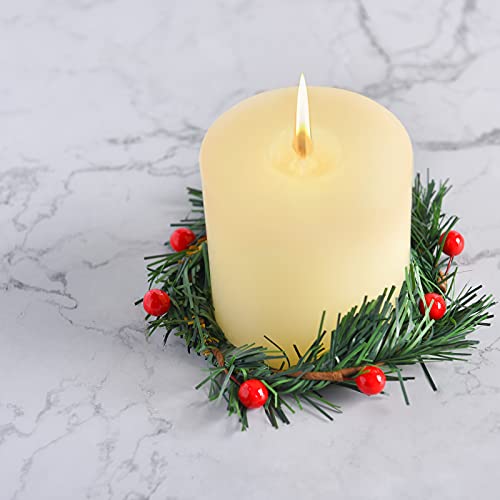 12 Pcs Christmas Candle Rings Wreath