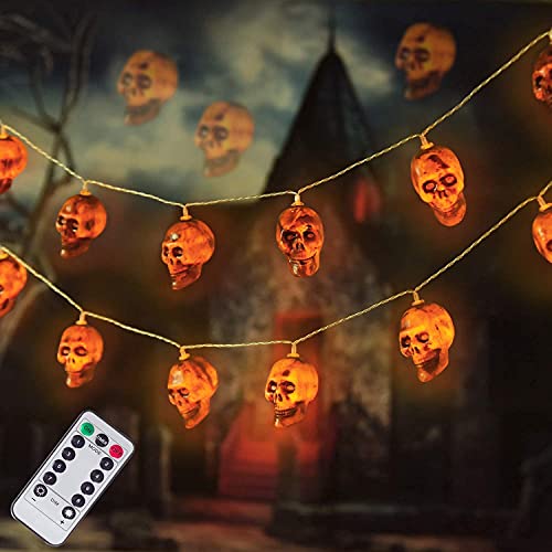 Halloween Skull  String Lights, Battery Operated 8 Mode