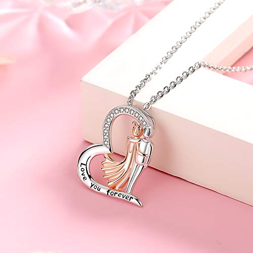 925-Sterling-Silver Love Heart Necklace Gift for Women