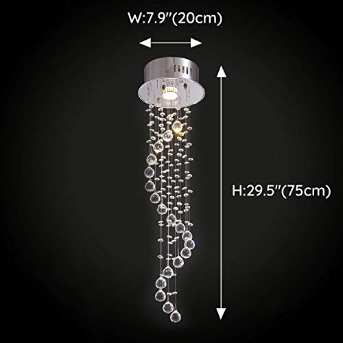 Modern Lighting Raindrop Crystal Chandelier  D7.9" x H29.5"