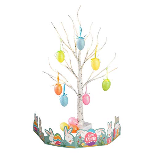 LED Easter Birch Tree Lights w/ Eggs Battery Powered