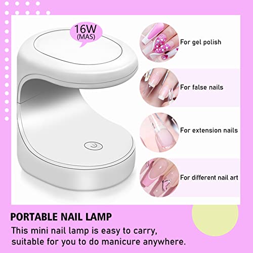 Nail Tips & Glue Gel Kit - 4-In-1 Nail Glue Gel, 500pcs  Cover Nail Tips w/ Mini UV/LED Nail Lamp