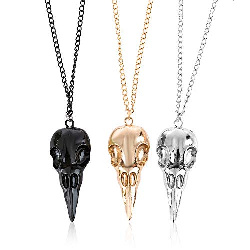 Punk Hip Hop Metal Crow Skull Necklace. For Men/Women