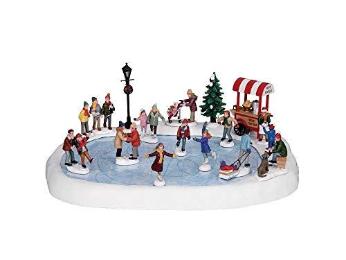 Village Skating Pond Christmas Collection Decoration w/ Adaptor