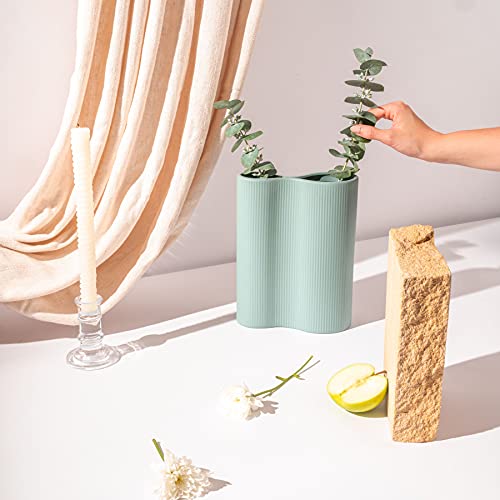 9” Tall Ceramic Flower Vases