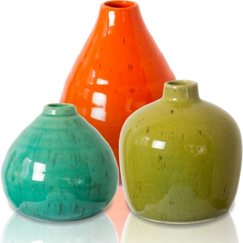 3 Packs - Modern Farmhouse Decor Ceramic Vase for Home Decoration