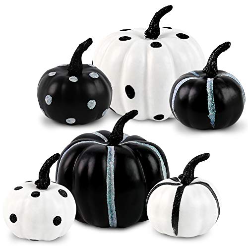 12P-16 PCS Artificial Pumpkins for Fall Halloween Thanksgiving Home Decoration