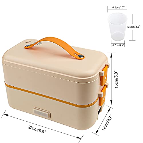 Self Cooking Electric Lunch Box, Mini Rice Cooker, 2 Layers Steamer, 800ML/110V (ONLY THE WALL PLUG)