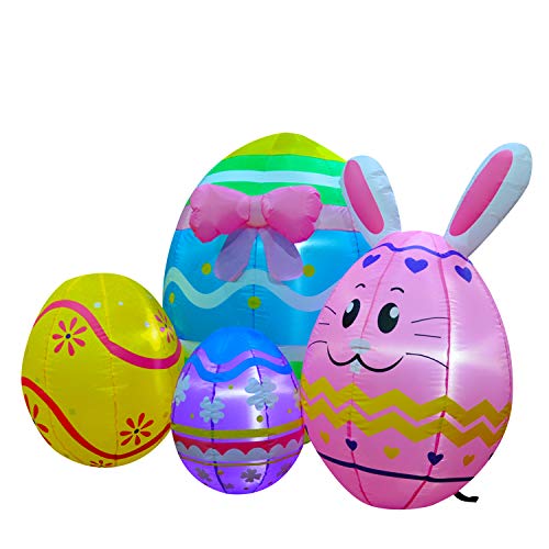 5 Ft Inflatable Easter Bunny Eggs Decorations