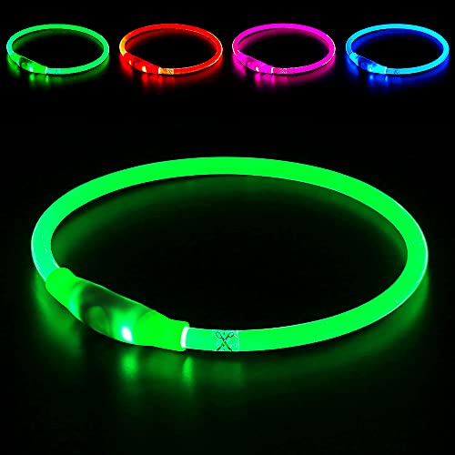 Led Dog Collar USB Rechargeable Flash Dog Necklace Light, Pet Safety Collar