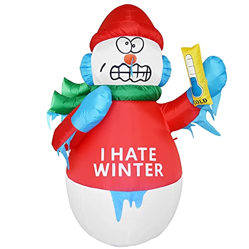 6ft Christmas Snowman Inflatable with Built-in LEDs