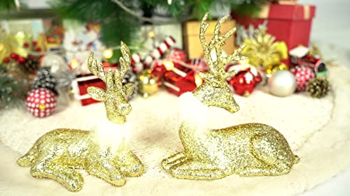 2 Pcs Glitter Reindeer Christmas Decoration