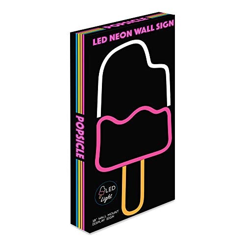 18” x 8” inch LED Neon ‘White & Pink Ice Cream Popsicle