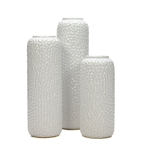 Set of 3 Ceramic Vase -Tall 12 Inch Medium 10 Inch Short 8 Inch High