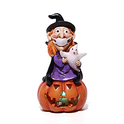 5.7-inch Resin Halloween Pumpkin Decoration, w/ LED Lights