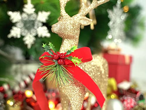 2 Pcs Glitter Reindeer Christmas Decoration