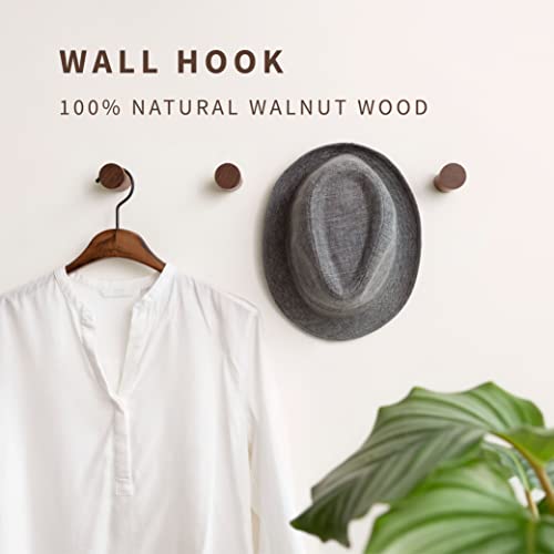 Natural Wooden Wall Hooks - Pack of 4