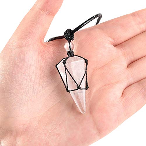 Healing Crystal GemStone Pointed Pendant Necklaces for Men/Women