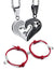 Magnetic Couples Bracelets &  Necklace Pendant Love Heart CZ Puzzle Matching Jewelry Set