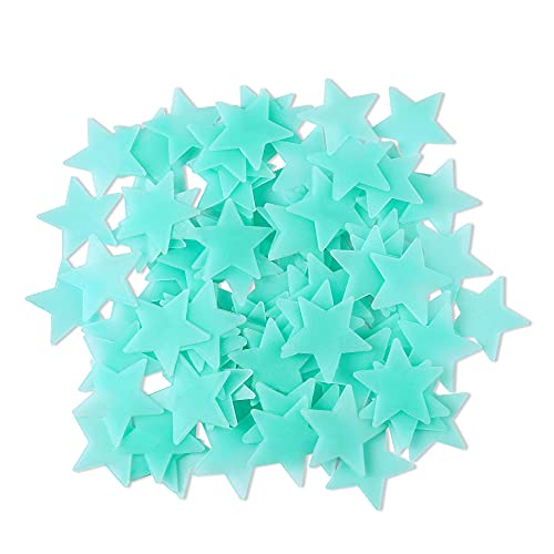 100 Pcs Glow in The Dark Luminous Stars Fluorescent Noctilucent Plastic Wall Stickers