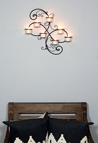 Decorative Black  Tea Light Candle Holder Hanging Wall Scone Decor