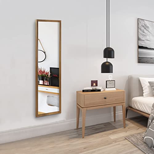 2 Pack 14x48 inch Large Gold Full Length Mirror for Wall Mounted & Over The Door -Explosion-Proof