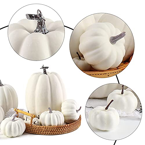 12P-16 PCS Artificial Pumpkins for Fall Halloween Thanksgiving Home Decoration