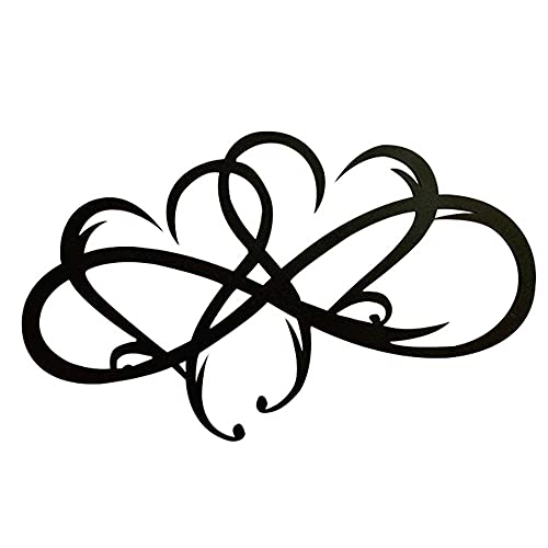 Infinity Double  Heart Steel Wall Decoration