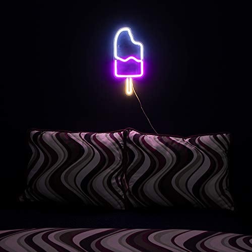 18” x 8” inch LED Neon ‘White & Pink Ice Cream Popsicle