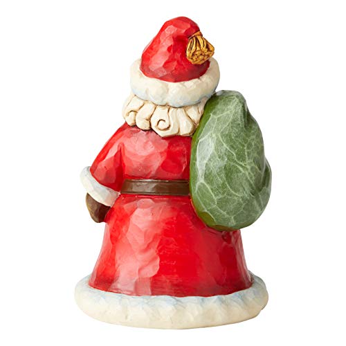 Jim Shore Heartwood Creek Santa with Bag Pint-Size Figurine, 5.12 Inch, Multicolor