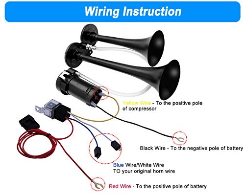 150DB Super Loud Train Horns Kit w/ 120 PSI Air Compressor for Truck, Car & Boats