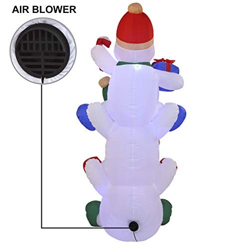 6 FT Snowman Inflatable w/ Build-in LEDs Inflatables Christmas Decoration