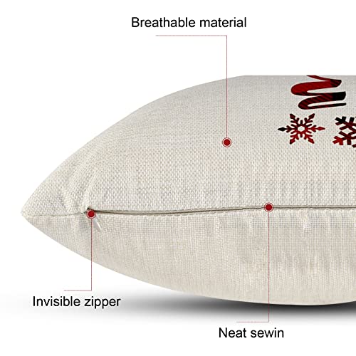 Set of 4 Christmas Decorations Pillow Covers 18x18 Inch