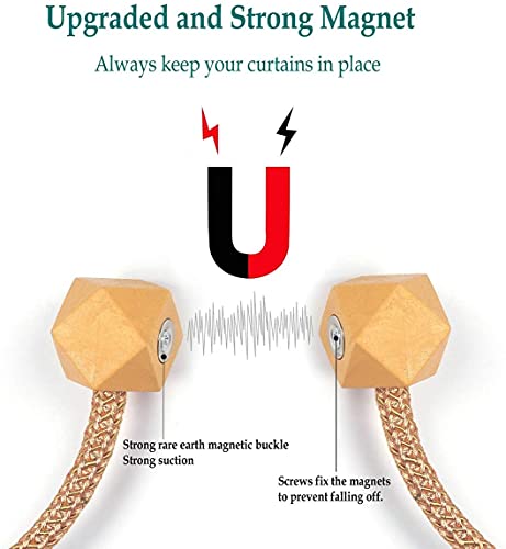 Magnetic Curtain Tiebacks- 2 pcs Beige European Style