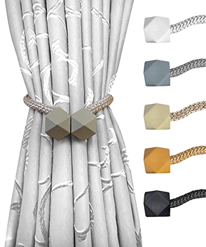 Magnetic Curtain Tiebacks- 2 pcs Beige European Style