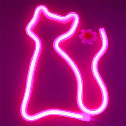 LED Cat Neon Lights for Wall Decor,Battery or USB Operated