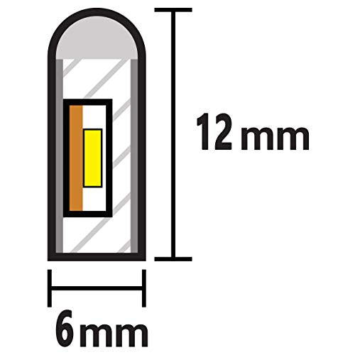 Neon LED Strip Light 16.4ft/5m 12V DC 600 LEDs Waterproof Flexible