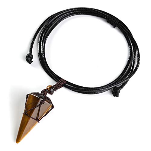 Healing Crystal GemStone Pointed Pendant Necklaces for Men/Women