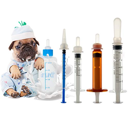 Pet Feeding Bottle, Syringe, Bottles- Dog & Cat Feeding Bottle Silicone Nipples