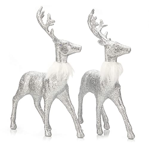 2 Pcs Glitter Reindeer Christmas Decoration