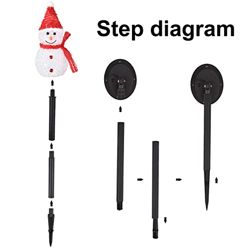 3 Pack Christmas Snowman Solar Pathway Lights